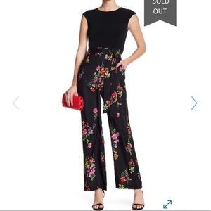 VINCE CAMUTO Wide Leg Floral Jumpsuit
